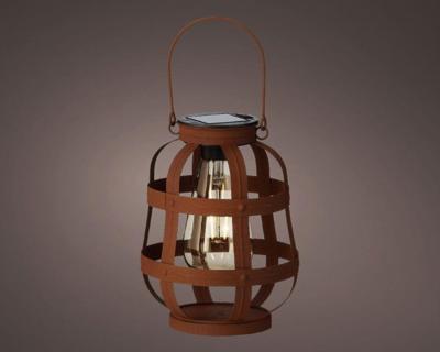 Solar lantaarn dia14-H18.5cm rustic brown Decoris - Decoris Solar lantaarn dia14-H18.5cm rustic brown Decoris - Decoris