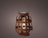 Solar lantaarn dia14-H18.5cm rustic brown Decoris - Decoris - thumbnail