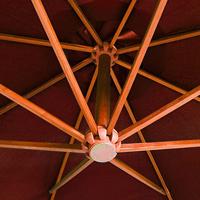 Zweefparasol met paal 3,5x2,9 m massief vurenhout terracotta - thumbnail