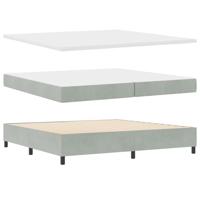 Boxspring bed met matras Lichtgrijs 200 x 200 cm Fluweel - thumbnail