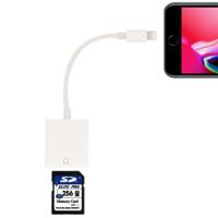 8 Pin to SD Card Camera Reader Adapter Support iOS 9.2-11 System For iPhone iPad(White) - thumbnail