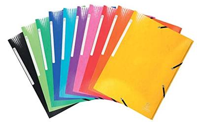 Exacompta Iderama elastomap met 3 kleppen, met rugetiket, geassorteerde kleuren Exacompta Iderama elastomap met 3 kleppen, met rugetiket, geassorteerde kleuren