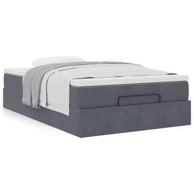 Ottoman bed met matras 80x200cm fluweel donkergrijs