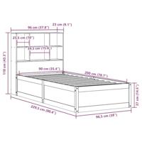 Bedframe zonder matras massief grenenhout 90x200 cm - thumbnail