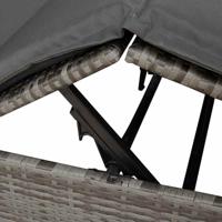 Dubbele ligbed Verstelbaar Grijs 205 x 129 x 200 cm poly rattan - thumbnail