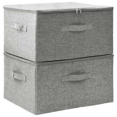 Opbergboxen 2 st 43x34x23 cm stof grijs Opbergboxen 2 st 43x34x23 cm stof grijs