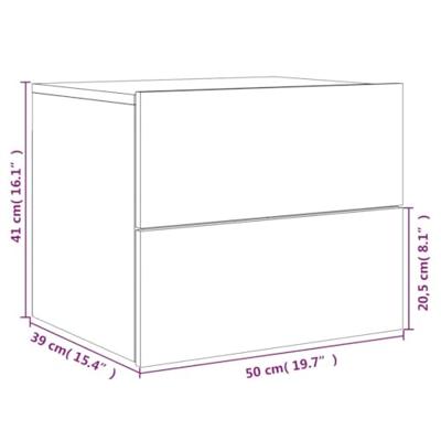 Nachtkastjes met LED's 2 st wandgemonteerd gerookt eikenkleurig Nachtkastjes met LED's 2 st wandgemonteerd gerookt eikenkleurig