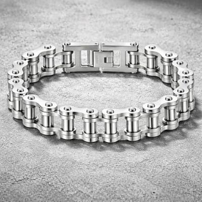 Heren armband Edelstaal Biker Chain Silver Heren armband Edelstaal Biker Chain Silver