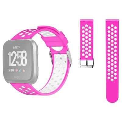 Voor Fitbit versa eenvoudige mode siliconen horlogebandje (magenta)
