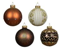 Kerstbal glas d8 cm espresso a4 Decoris - Decoris - thumbnail