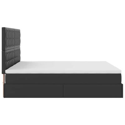 Ottoman bed met matrassen 180x200cm kunstleer zwart