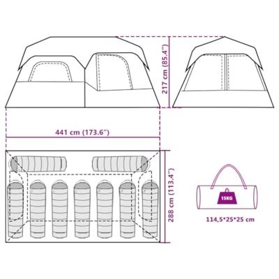 Tent 6-persoons 441x288x217 cm grijs en oranje Tent 6-persoons 441x288x217 cm grijs en oranje