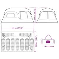 Tent 6-persoons 441x288x217 cm grijs en oranje - thumbnail