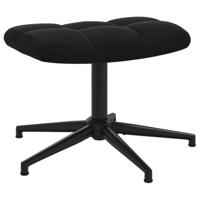 Relaxstoel met voetenbank fluweel zwart - thumbnail