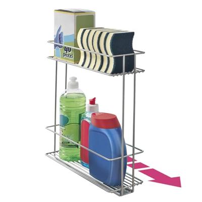 Metaltex Space Saver Smart Kitchen Uitschuifbaar Gootsteenkastrekje 11x38x34 cm Zilver