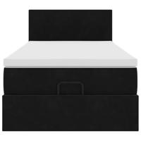 Ottoman bed met matras en LED's 90x200cm fluweel zwart - thumbnail