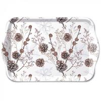 Ambiente tray 13x21cm pine cones wit - thumbnail