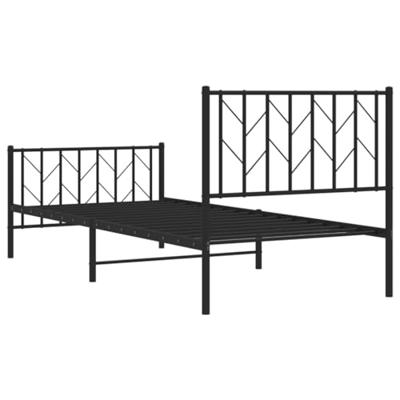 Bedframe met hoofd- en voeteneinde metaal zwart 90x190 cm