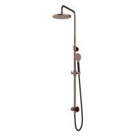 Hotbath Cobber - Stortdoucheset - 200 mm Hoofddouche - 360 mm Hartafstand - Glijstang - Staafmodel Handdouche - Geborsteld Koper PVD - Opbouw - 1/2 Inch Aansluiting - V01 - thumbnail