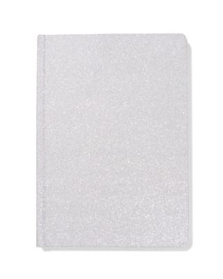 HEMA Notitieboek A5 gelinieerd glitters (zilver)