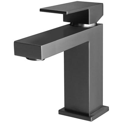 Moderne Vierkante Wastafelmengkraan Gunmetal Grijs met PVD-coating
