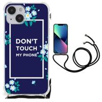 iPhone 14 Plus Anti Shock Case Flowers Blue DTMP - thumbnail