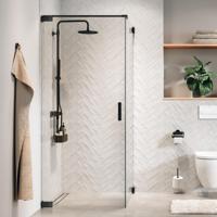 Draaideur Sealskin Pure Voor Combinatie Met Zijwand 100x200 cm Helder Glas Antikalk Geborsteld Gunmetal - thumbnail