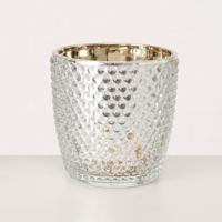 Boltze Home Theelichthouder glas zilver 2-dlg. - thumbnail