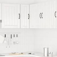Keukenwandhoekkast Porto bewerkt hout hoogglans wit - thumbnail