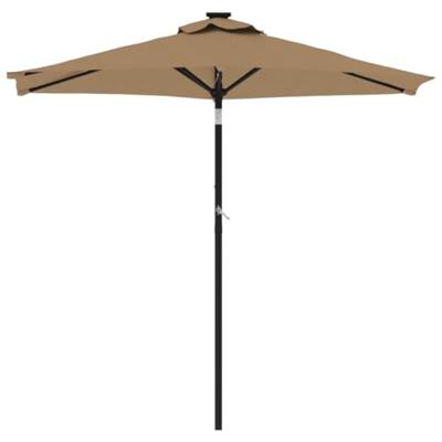 VidaXL Parasol met stalen paal 225x225x212 cm taupe VidaXL Parasol met stalen paal 225x225x212 cm taupe