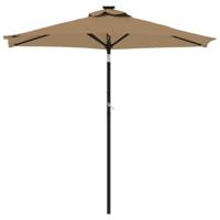 VidaXL Parasol met stalen paal 225x225x212 cm taupe - thumbnail