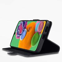 Qubits - lederen slim folio wallet hoes - Samsung Galaxy A90 - Zwart - thumbnail