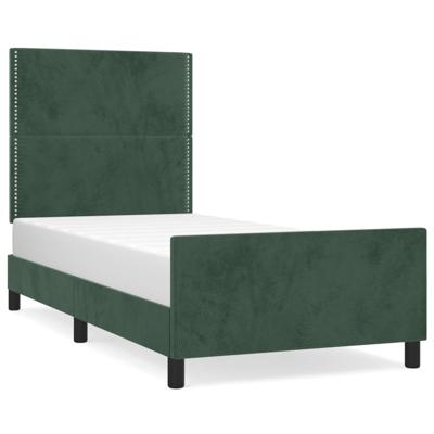 Bedframe zonder matras 90x190 cm fluweel donkergroen - thumbnail