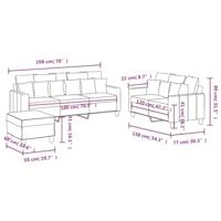 3-delige Loungeset met kussens stof wijnrood - thumbnail