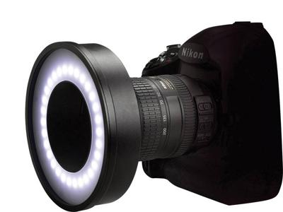 Kaiser Fototechnik 3250 KR90 ringlamp (30x drie-chip LED, filterdraad 77mm) met geïntegreerde accu incl. adapterringen 55-72mm zwart