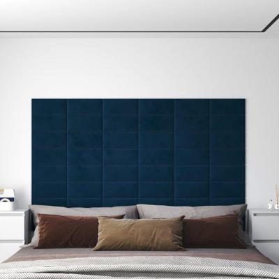 Wandpanelen 12 st 0,54 m 30x15 cm fluweel blauw Wandpanelen 12 st 0,54 m 30x15 cm fluweel blauw