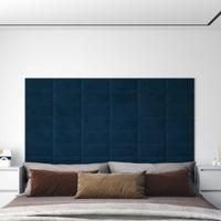 Wandpanelen 12 st 0,54 m 30x15 cm fluweel blauw - thumbnail