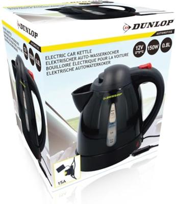 Dunlop camping waterkoker zwart 12v stekker