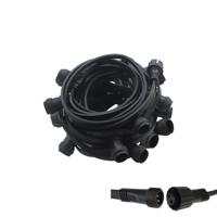 LED prikkabel zwart 10 fittingen E27 10m stekkerklaar - thumbnail