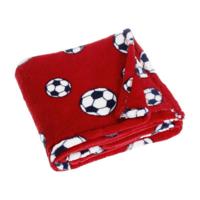 Playshoes fleece babydeken Voetbal Rood - thumbnail