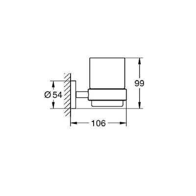 GROHE Essentials Bekerhouder - 10.6x9.9cm - met glas - chroom 40447001 - thumbnail