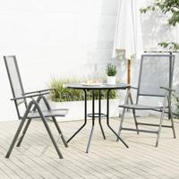 3-delige Tuinset verstelbaar gepoedercoat staal antraciet - thumbnail