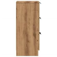 Dressoir 30x30x70 cm bewerkt hout artisanaal eikenkleur - thumbnail