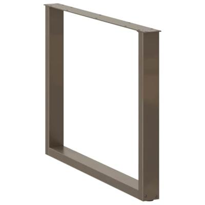 Eettafelpoten 3 st U-vormig 100x(72-73) cm staal naturel