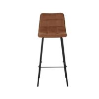 LABEL51 Eetkamerstoel Bistro - Cognac - Micro Suede - Zithoogte 78 - thumbnail