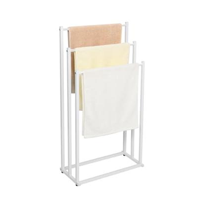 Niceey Handdoekrek - 3 Armen - Handdoekstang - Handdoekenrek Badkamer - Handdoekhouder Vrijstaand - Metaal - Anti-Kras Viltjes - Wit