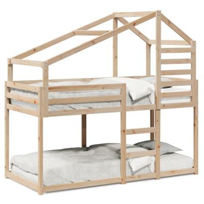 Stapelbedframe zonder matras massief grenenhout 90x200 cm - thumbnail