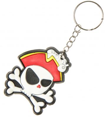 LG Imports sleutelhanger piraat jongens 5,5 cm wit/rood/zwart
