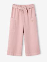 Wijde driekwartsbroek in Tencel® voor meisjes rozen - thumbnail