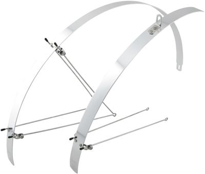 CONTEC spatbordset "flat fender" ct fender set flat fender "28" 32mm alu silver